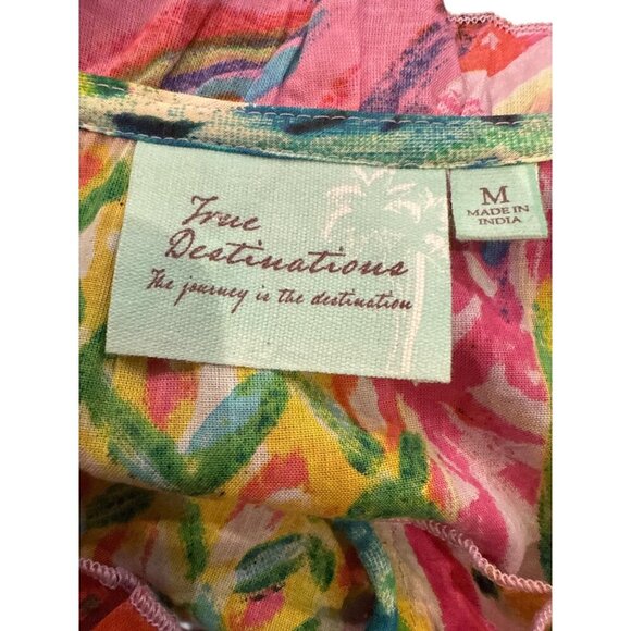 True Destinations Colorful Sleeveless Tropical Fruit Print Dress Size M EUC - Picture 5 of 5